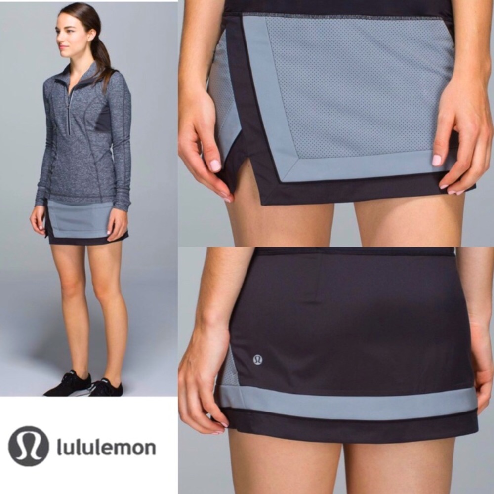 Lululemon Light It Up Skirt in Silver/Black EUC